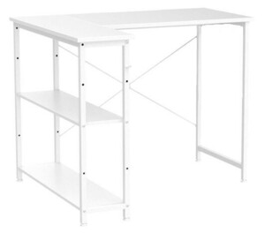 1 jpy start translation have Maihail l character desk desk writing desk computer desk corner desk shelves attaching shelves board height adjustment L character 99×45cm white D02124