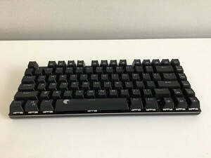 1円スタート 訳有 e元素 ゲーミングキーボード メカニカル式キーボード 81キー 青色LEDバックライト 英語配列 USB接続 赤軸 黒 A06613