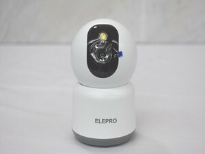 1円スタート ELEPRO V9 ペット見守りカメラ 防犯カメラ 動体検知録画 アラーム通知 室内 Wi-Fi対応 500万画素 ホワイト A06513