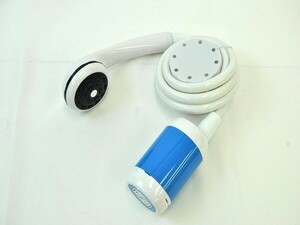 1 jpy start portable shower electric shower pump shower rechargeable battery power supply shower shut off bar bright blue A06989