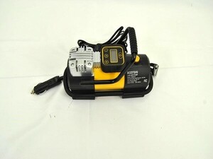 1円スタート 訳有 stroAI エアコンプレッサー 自動車用 150PSI DC12V シガーソケット 自動停止 英 仏 米 全バルブ対応 バ イエロー A06886