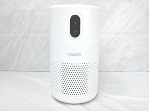 1円スタート MOOKA コンパクト 空気清浄機 小型 アレルギー対策 軽音軽量 省エネ 段階風量調整 LEDライト 脱臭 最大18畳 ホワイト A07011