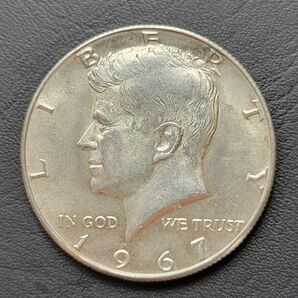 USA【ケネディハーフダラー銀貨】1967年sv400準未使用コイン 