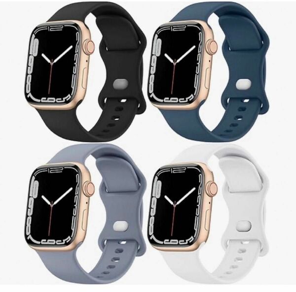 4色セット AppleWatchバンド アップルウォッチバンド シリコン製