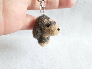  wool felt hand made . dog miniature Dux black tongue Chan strap 