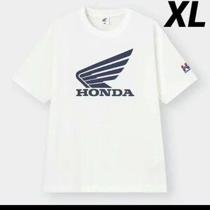 ホンダ×GUコラボ　Tシャツ(5分袖)　 Honda 　ホワイト　サイズXL