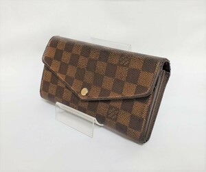 ▽LOUIS VUITTON ルイヴィトン 長財布 ポルトフォイユ・サラ N63209 ダミエ 中古▽003456