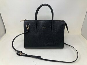 ◆FURLA フルラ 2wayバッグ ハンドバッグ ショルダーバッグ 黒系 バッグ 中古◆8203