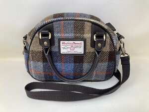 ◆HarrisTweed ハリスツイード 2wayバッグ ハンドバッグ ショルダーバッグ チェック柄 中古◆10902★