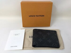 ◆ルイヴィトン LOUIS VUITTON 札入れ M61695 ポルトフォイユ・ミュルティプル モノグラム・エクリプス キャンバス 箱付き 中古◆9545★