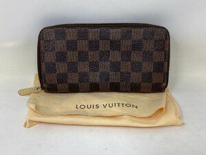 ◆LOUISVUITTON ルイヴィトン ジッピーウォレット N41661 ダミエ柄 長財布 保管袋付き 中古◆7616