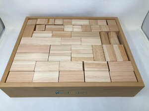 *. tube shop IZUTSU-YA wooden ...WoodCubes intellectual training toy wooden all 152 piece used *7637