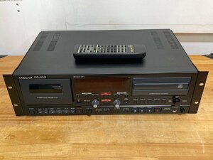 ◆TASCAM タスカム CD/カセットデッキ CC-222 リモコン付き 通電のみ確認 現状 ジャンク◆12836★