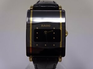 ◆RADO DIASTAR ラドー ダイアスター ブラック文字盤 クオーツ 腕時計 レディース 中古◆6594