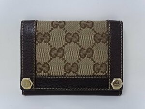 ◆GUCCI グッチ カードケース GGキャンバス×レザー 名刺入れ 中古◆7270