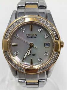 ◆CITIZEN シチズン エコドライブ 腕時計 レディース WR100 E013-S076412 中古◆9589★