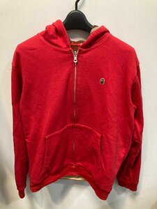 *A BATHING APE A Bathing Ape reversible Parker red / check pattern M size men's used *12707