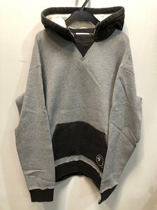 ◆A BATHING APE アベイシングエイプ パーカー グレー×ブラック Lサイズ メンズ 中古◆12807