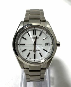 ▽SEIKO セイコー 7B24-0BH0 電波 ソーラー デイト 文字盤：白 中古▽010564