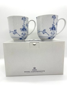 992● 未使用品 ROYAL COPENHAGEN ロイヤルコペンハーゲン ブルーパルメッテ 497 マグカップ 2点 ペア