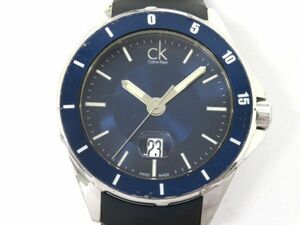 #e3442-1 201 Calvin Klein Calvin * Klein K2W21T quartz QZ Date arm circumference approximately 21.5cm adjustment possible wristwatch men's watch operation 