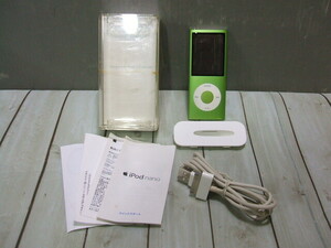 【Apple iPod nano 第4世代】MB745J/A A1285 8GB グリーン バッテリー×
