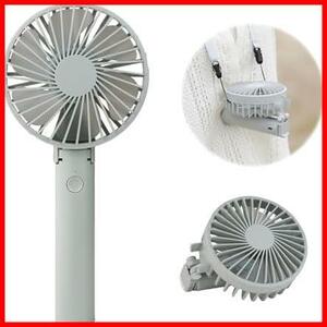 グレー 【2024年モデル】Smaly 3WAY HANDY FAN ハンディファン グレー 携帯扇風機 5段階風量調整 充電池 USB充電 Type-C 対応 ギフト プレ