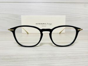 OLIVER PEOPLES オリバーピープルズ 眼鏡フレーム★OV5371D 1005★WINNETT★チタンフレーム ボストン ブラック ゴールド★未使用 美品★