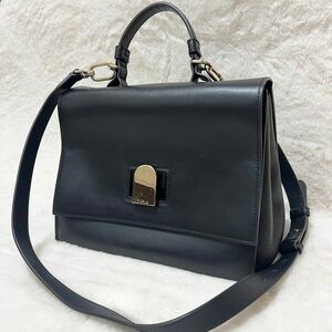 【極美品】フルラ　エマ 2way ショルダーバッグ ブラック ハンドバッグ レザー FURLA 希少