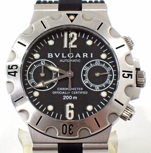 定価47万円超 良品 ブルガリ SCB38S ディアゴノ クロノグラフ スクーバクロノ 自動巻 時計 メンズ 1535