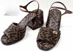  обычная цена 15 десять тысяч иен примерно превосходный товар Fendi сандалии Zucca шлепанцы обувь 37 24cm 24.5cm 1198