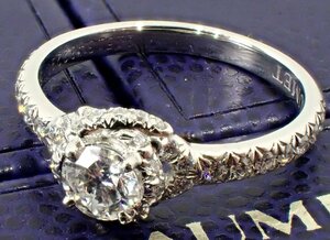  regular price 80 ten thousand jpy ^ super-beauty goods Chaumet Lien * dam -ru1P diamond sleigh tail ring diamond ring Pt950 platinum 0.3ct super E color VVS1 9.5 number 