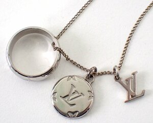 19 номер кольцо имеется обычная цена 7.6 десять тысяч иен Vuitton M62485 LV initia ru монограмма колье серебряный мужской 1235