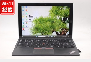 中古 2K対応 12型 Lenovo ThinkPad X1 Tablet Windows11 七世代 i5-7Y54 8GB NVMe 256GB-SSD カメラ LTE 無線 Office付 管:1453w