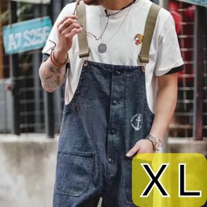 オーバーオール デニム サロペット デッキ アメカジ ビンテージ テイスト つなぎ 作業服　XL 男女兼用