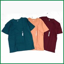 ★未使用 UniqloU/ユニクロユー 半袖 クルーネックTシャツ 3着 メンズM/グリーン/オレンジ/ワイン/419571/コットン100%/タグ付&1895700669_画像1