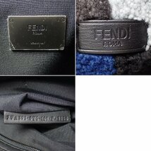 ★FENDI/フェンディ 2016AWコレクション ボアトートバッグ マルチカラー/ブロックチェック/A4対応/肩掛けOK/イタリア製&1974900021_画像6