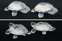 ★Swarovski/スワロフスキー 亀 2点セット 約4.8cm/クリア/クリスタルガラス/外箱付き/動物/カメ/置物/インテリア&1958400073_画像2