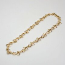 ★NINA RICCI/ニナリッチ ブローチ + リボンネックレス/全長約41cm/ゴールド×シルバー/アクセサリー&1949500270_画像6