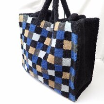 ★FENDI/フェンディ 2016AWコレクション ボアトートバッグ マルチカラー/ブロックチェック/A4対応/肩掛けOK/イタリア製&1974900021_画像2