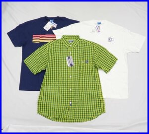 ★未使用 Ocean Pacific/オーシャンパシフィック 半袖Tシャツ 2着 + 半袖シャツ メンズL/ホワイト/ネイビー 他/コットン/タグ付&1895700678