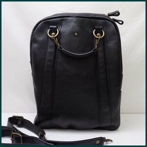 *1 jpy HERZ/ hell tsu round fastener 2way rucksack SF-1715/ black / leather / with strap ./ backpack / bag &1406300267