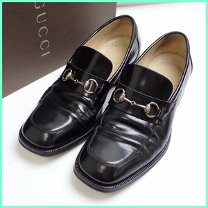 ★GUCCI/グッチ ホースビットローファー 43E/メンズ28cm相当/ブラック/レザー/110 1409/外箱付き/革靴/スリッポン&1768800025