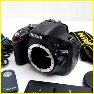 ★Nikon/ニコン デジタル一眼レフカメラ D5200 ボディ/2410万画素/バッテリー・リモコン等付属&1984300005