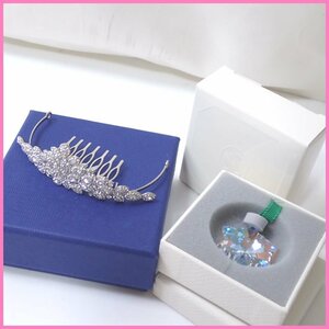 * не использовался Swarovski/ Swarovski Tiara + орнамент / серебряный / зеленый × прозрачный / вне с коробкой / аксессуары для волос &1201700460