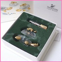 ★美品 Swarovski/スワロフスキー 亀 小物入れ/ゴールド×クリア/置物/付属品あり&1958400072_画像1