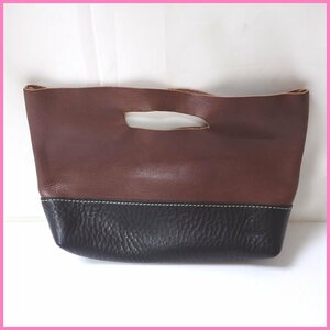 *minca/minka bag-in-bag organizer / Brown × black / leather / Mini bag &1599400293