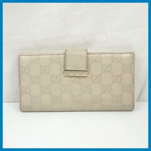 ★GUCCI/グッチ 二つ折り長財布 212089・0416/ライトベージュ/レザー/小銭入れあり/ロングウォレット&1949500213