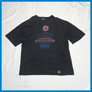 ★Versace Jeans Couture/ヴェルサーチジーンズクチュール 半袖Tシャツ メンズL/ブラック/メデューサ/コットン100%&1963400059