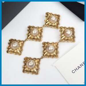 *CHANEL/ Chanel 3 ream earrings / Gold / accessory / outer box * storage sack etc. attached &1201700456
